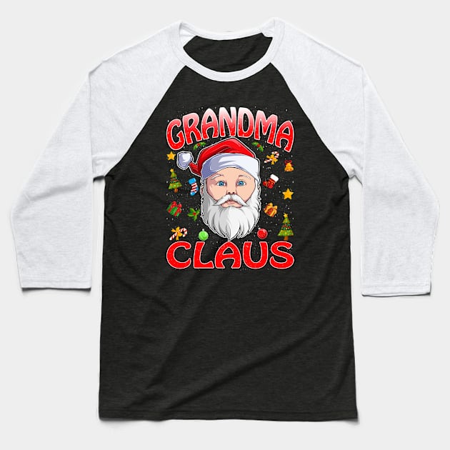 Grandma Santa Claus Christmas Matching Costume Baseball T-Shirt by intelus